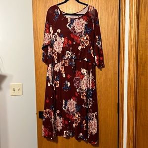 Latched Mama 3/4 Sleeve Midi Nursing Dress